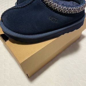 Navy blue Ugg slides